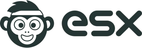 The ESX logo, featuring a gym monkey.